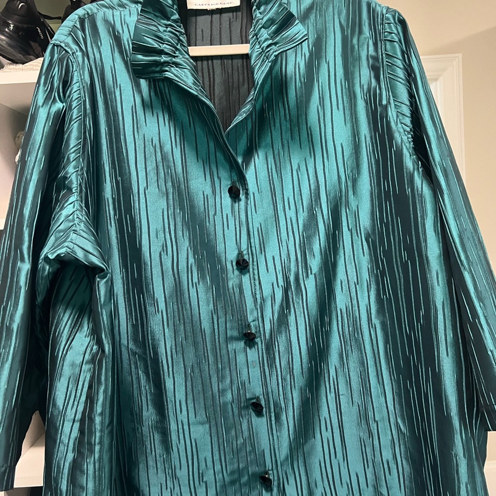 Teal Satin Women's Top